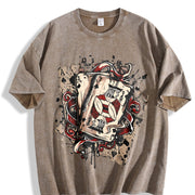 Ace of Spades Vintage Washed T-Shirt in Brown
