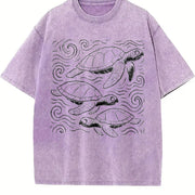 Turtles ® Ocean 90s Vintage Washed T-Shirt in Purple