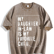 My Daughter-in-Law Is My Favorite Child vintage washed oversized T-shirt in Brown