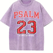 PSALM 23 Christian Gifts And t-shir vintage washed oversized T-shirt in Purple