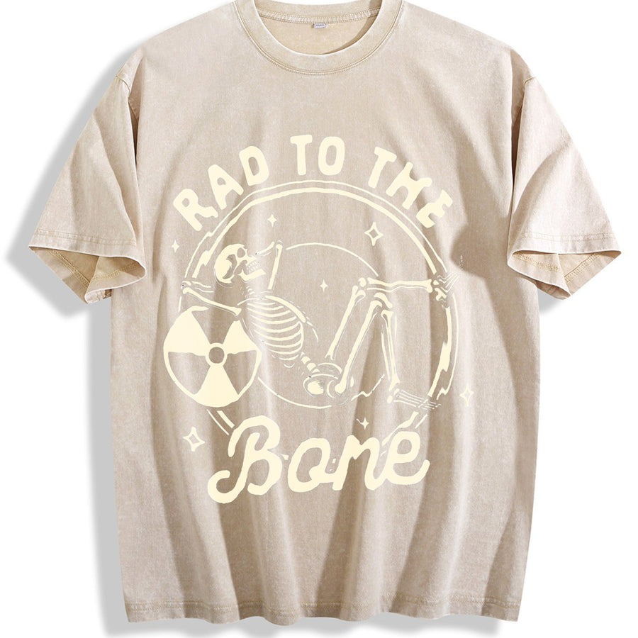 Rad Tech Radiology Radiologist X-ray Tech Rad To The Bone vintage washed oversized T-shirt in Beige