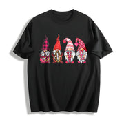 Valentine's Day Loose Basic Cotton T-Shirt in Black