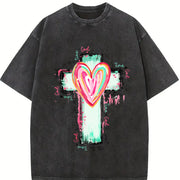 God Is Good All the Time Vintage Washed T-Shirt in Black