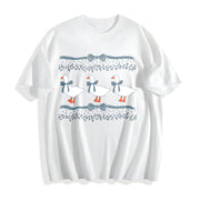 1980s Blue Ribbon Goose with Hearts Ugly Cotton T-Shirt in White