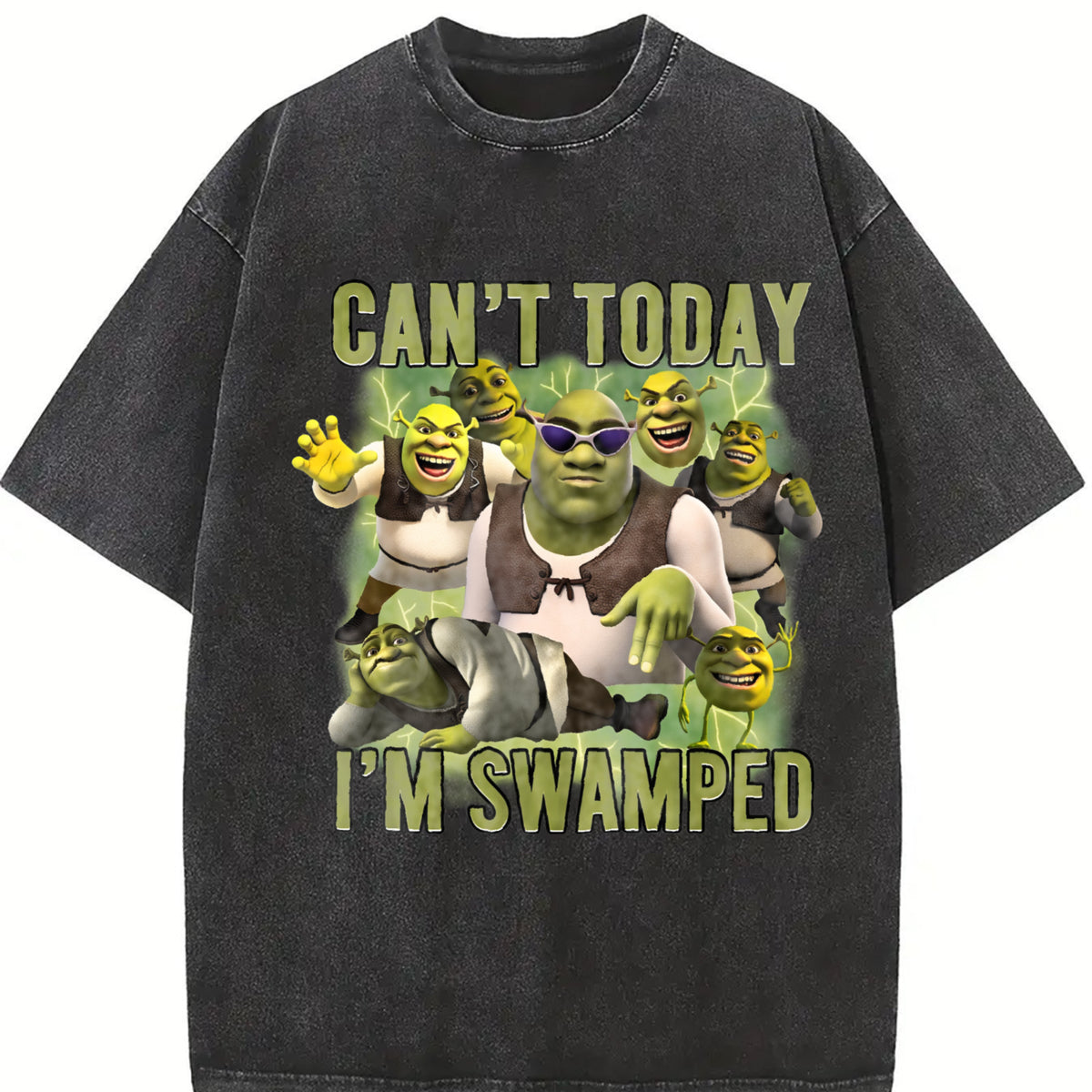 Can't Today I'm Swamped Vintage Washed T-Shirt in Black