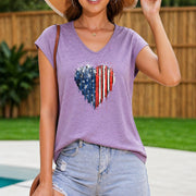 American Independence Day Tank Women's Color Cotton Tank Top in Purple