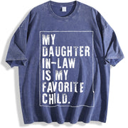 My Daughter-in-Law Is My Favorite Child vintage washed oversized T-shirt in Blue