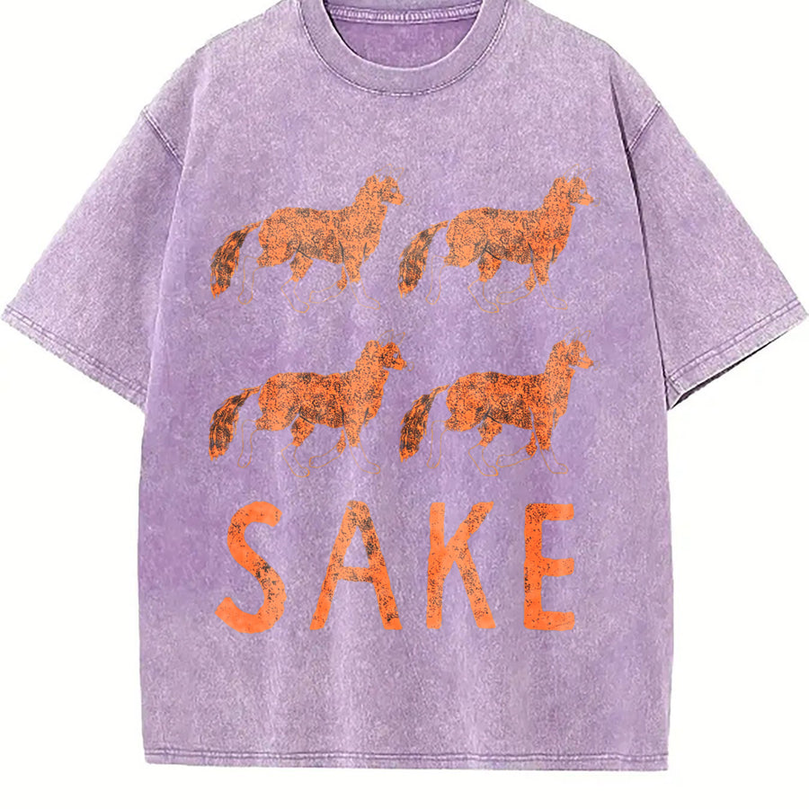 Four Fox Sake Vintage Washed T-Shirt in Purple