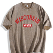 Wisconsin Auntie for Wisconsin Auntie Vintage Washed T-Shirt in Brown