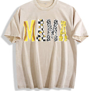 Softball Mama Softball Mom Game Day Vintage Washed T-Shirt in Beige