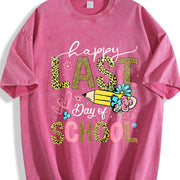 Happy Last Day of School Vintage Washed T-Shirt in Red