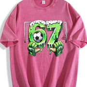 67 Soccer Vintage Washed T-Shirt in Red