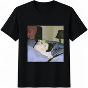 Hamster Reading Hamster Lover Pet Owner Cotton T-Shirt in Black