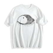 Dark Wind Eye Gothic Grunge Y2k Emo Scene Amity Affliction Cotton T-Shirt in White