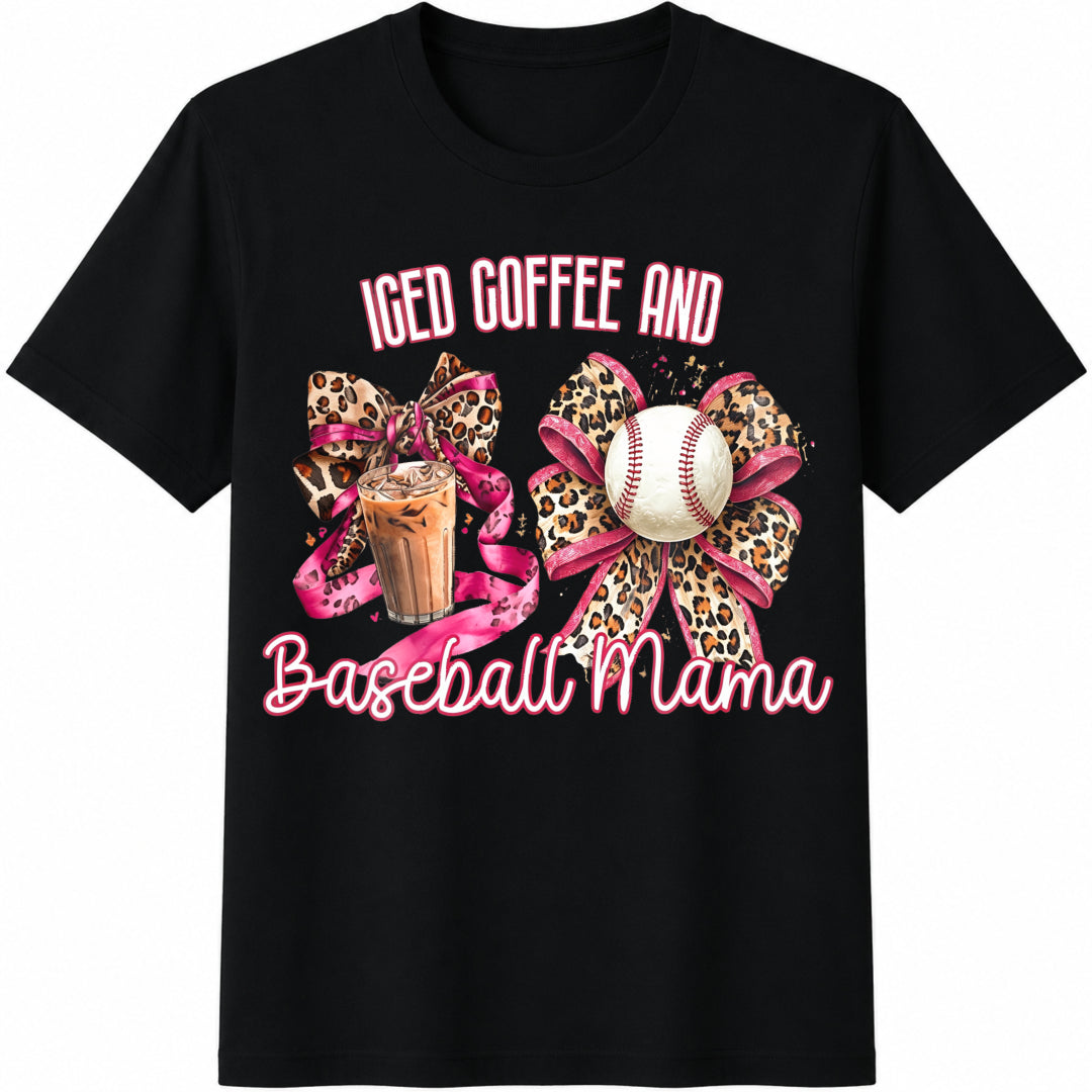 Baseball Moms Club Cotton T-Shirt in Black