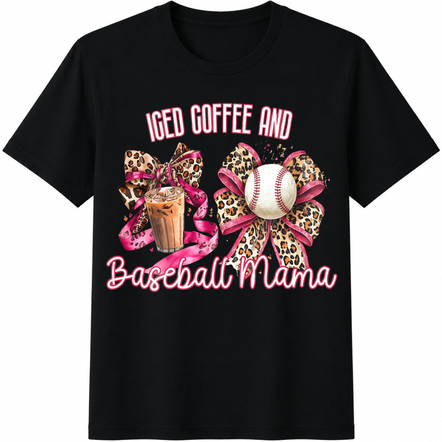 Baseball Moms Club Cotton T-Shirt in Black