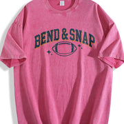 Retro Football Bend and Snap Football Sports Season Vintage Washed T-Shirt in Red