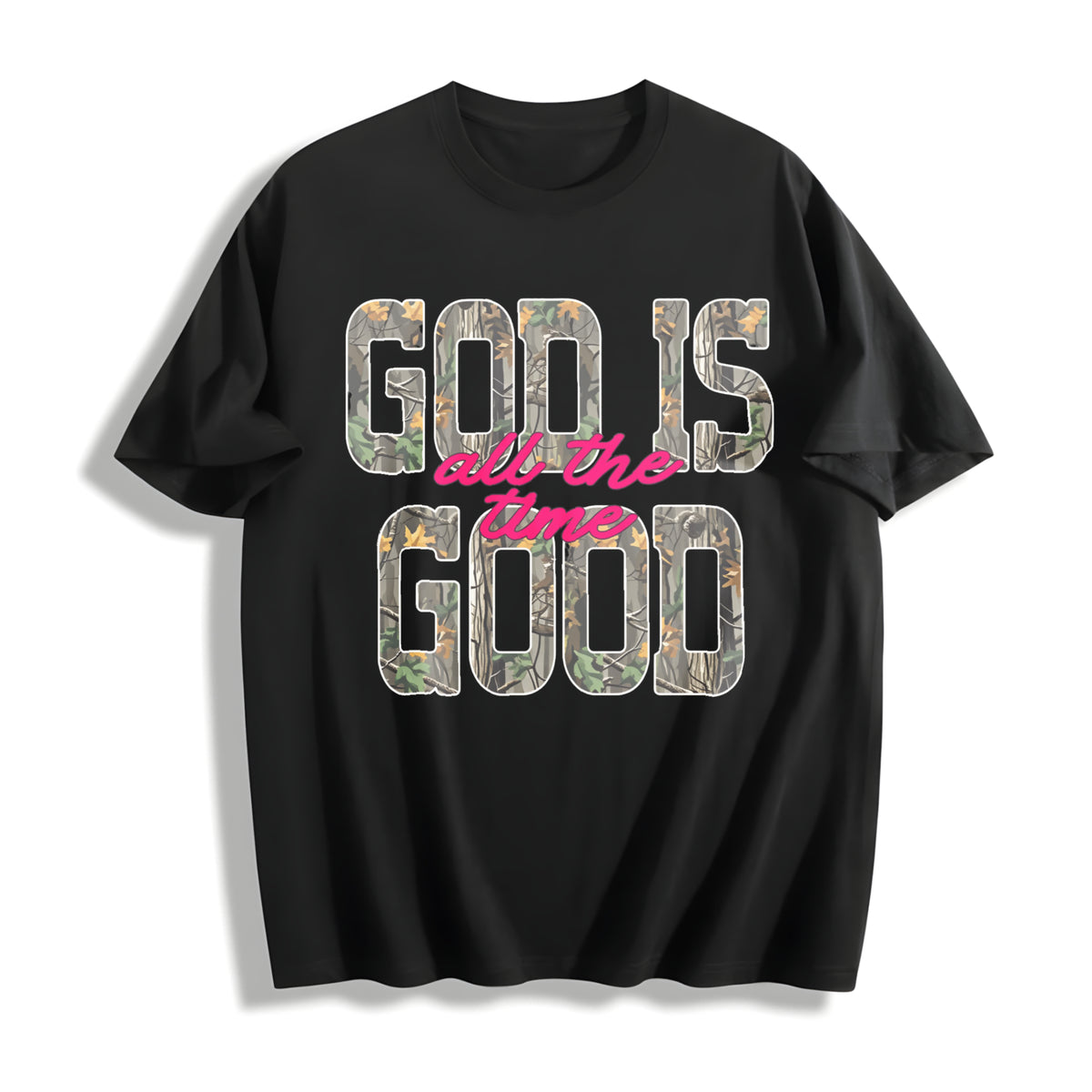 God Is Good All the Time Cotton T-Shirt in Black