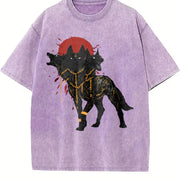 Red Moon Cerberus Sleeveless Tank Vintage Washed T-Shirt in Purple