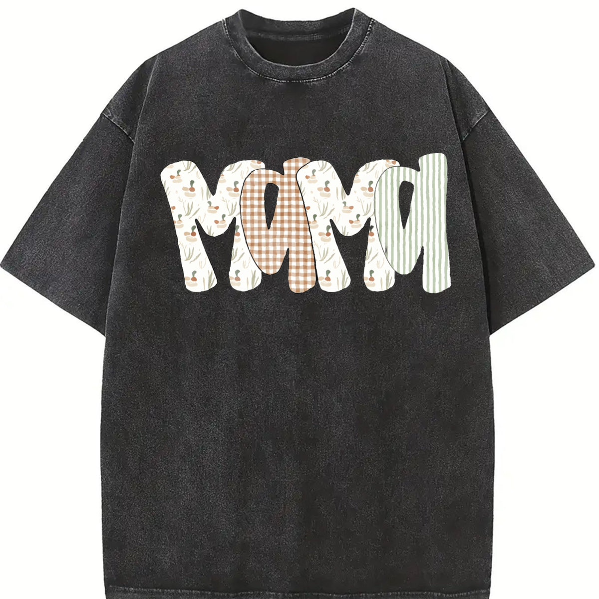 Camo Malard Duck Mama Vintage Washed T-Shirt in Black