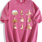 Burger Lover Silly Goose Vintage Washed T-Shirt in Red