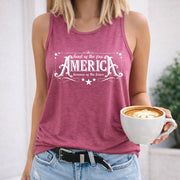 4th of July America Land of the Free Because of the Brave Women's Color Cotton Tank Top in Red