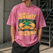 Reject Humanity Crab Vintage Washed T-Shirt in Red