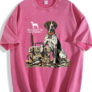 Retro Southern Hunting Vintage Washed T-Shirt in Red