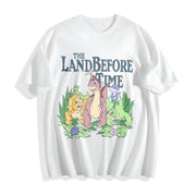 The Land Before Time Pastel Dinosaur Friends Cotton T-Shirt in White