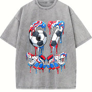 USA 67 Soccer Vintage Washed T-Shirt in Gray