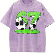 67 Soccer Vintage Washed T-Shirt in Purple