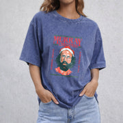 Stranger Christmas vintage washed oversized T-shirt in Blue