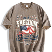 Sweet Freedom Social Club Vintage Washed T-Shirt in Brown