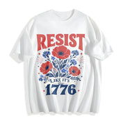 Resist Like It's 1776 Tank: Subtle Anti Trump Cotton T-Shirt in White