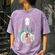 Spirited Away Ghibli Vintage Washed T-Shirt in Purple