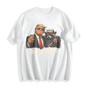 Trump Raccoon Hot Dog Cotton T-Shirt in White