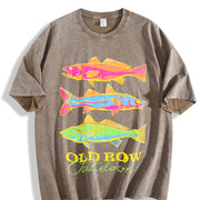 Old Row Outdoor Fish Vintage Washed T-Shirt in Brown