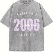 Personalized 2006 20th Birthday for Girl Vintage Washed T-Shirt in Gray