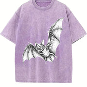 Bat 90s Retro ® Bats Gothic Y2k Vintage Washed T-Shirt in Purple