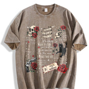 Run Little Mouse Haunting Adeline Dark Romance Book vintage washed oversized T-shirt in Brown