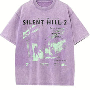 Silent Hill 2 vintage washed oversized T-shirt in Purple