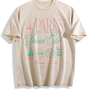 Retro 4 Park Social Club Orlando Florida Vintage Washed T-Shirt in Beige