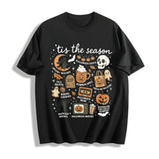 Spooky Season Halloween Cotton T-Shirt in Black