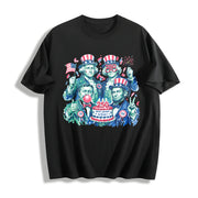 Founding Fathers Birthday Party Cotton T-Shirt in Black