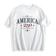 250th America Anniversary Cotton T-Shirt in White