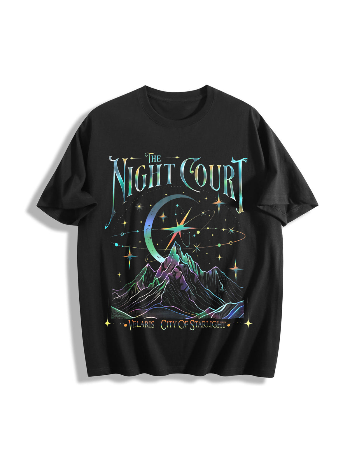 Velaris the Night Court Acotar Cotton T-Shirt in Black