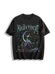Velaris the Night Court Acotar Cotton T-Shirt in Black