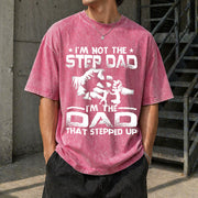 I'm Not the Stepdad Vintage Washed T-Shirt in Red