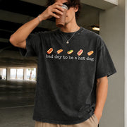 Bad Day to Be a Hotdog Vintage Washed T-Shirt in Black