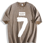 For Formal Urban Distressed Enthusiasts Vintage Washed T-Shirt in Brown